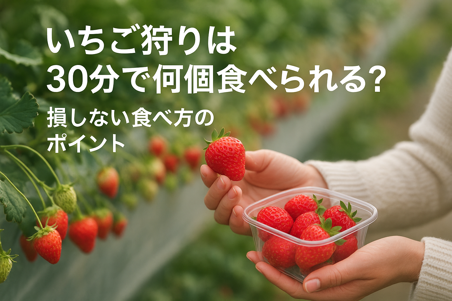 いちご狩りは30分で何個食べられる？損しない食べ方のポイント