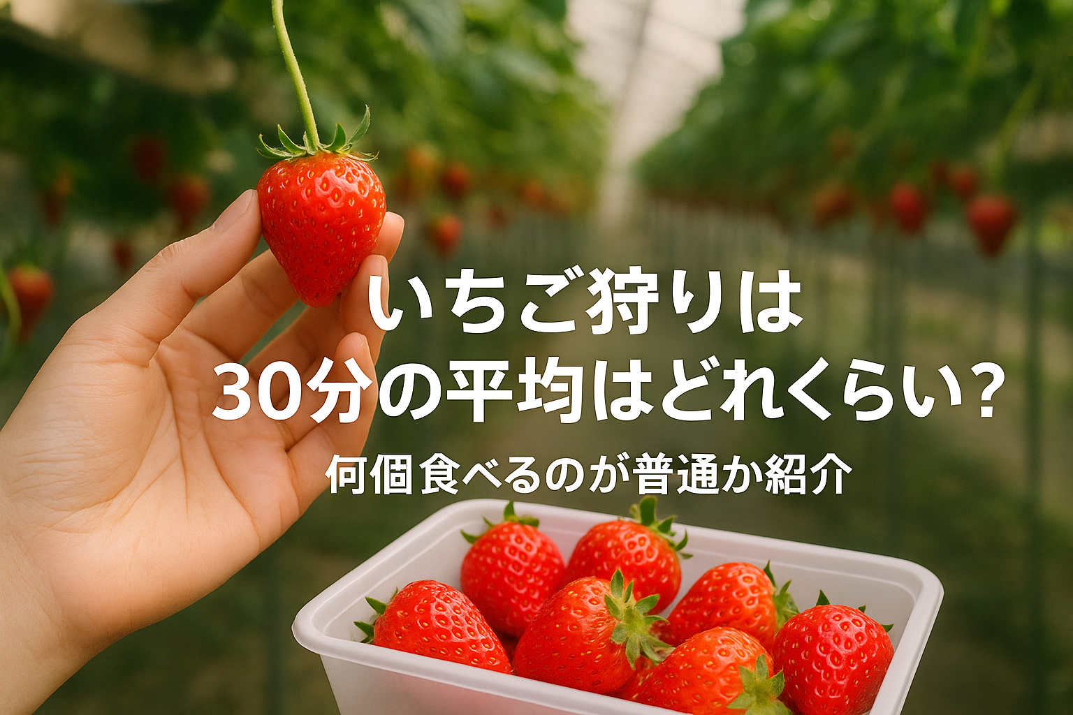 いちご狩りは30分の平均はどれくらい？何個食べるのが普通か紹介