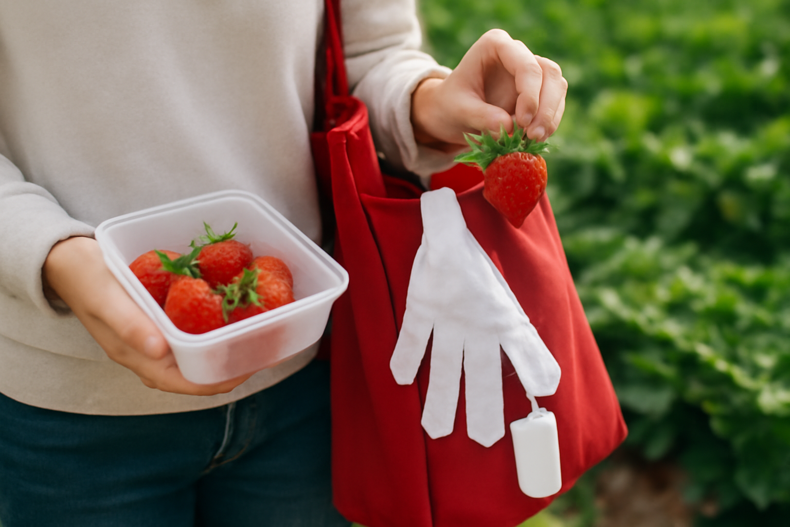 いちご狩りに持っていくものは「汚れ対策＋両手が空く」が正解です！