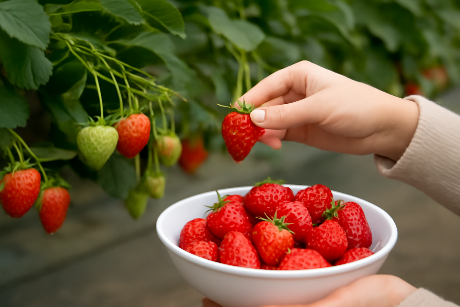 いちご狩りの目安は「30〜60分」＆30分なら大人20〜30個が基準です！